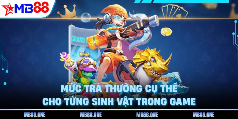 Mức trả thưởng cụ thể cho từng sinh vật trong game